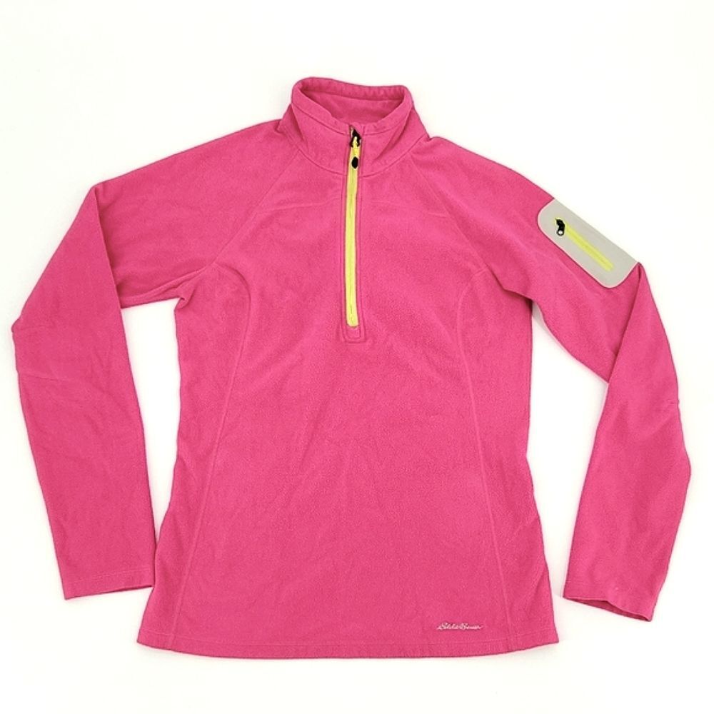 Eddie Bauer First Ascent Fleece 1/4 Zip Pullover Jacket Size Small Womens Pink